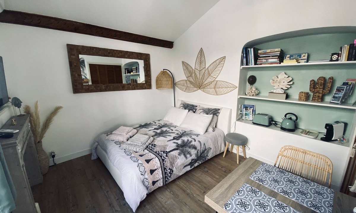 Carqueiranne Apartment | Air-conditioned studio with parking and close to the sea.