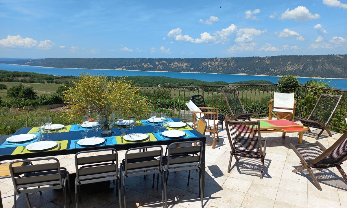 Aiguines Boat Rental | House 6 People, Gorges du Verdon with panoramic view of Lake Ste Croix