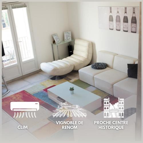 Chateauneuf-du-Pape House | Les Bosquet Charmante Maison 2 Chambres ,parking gratuit au Centre de Châteauneuf-du-Pape