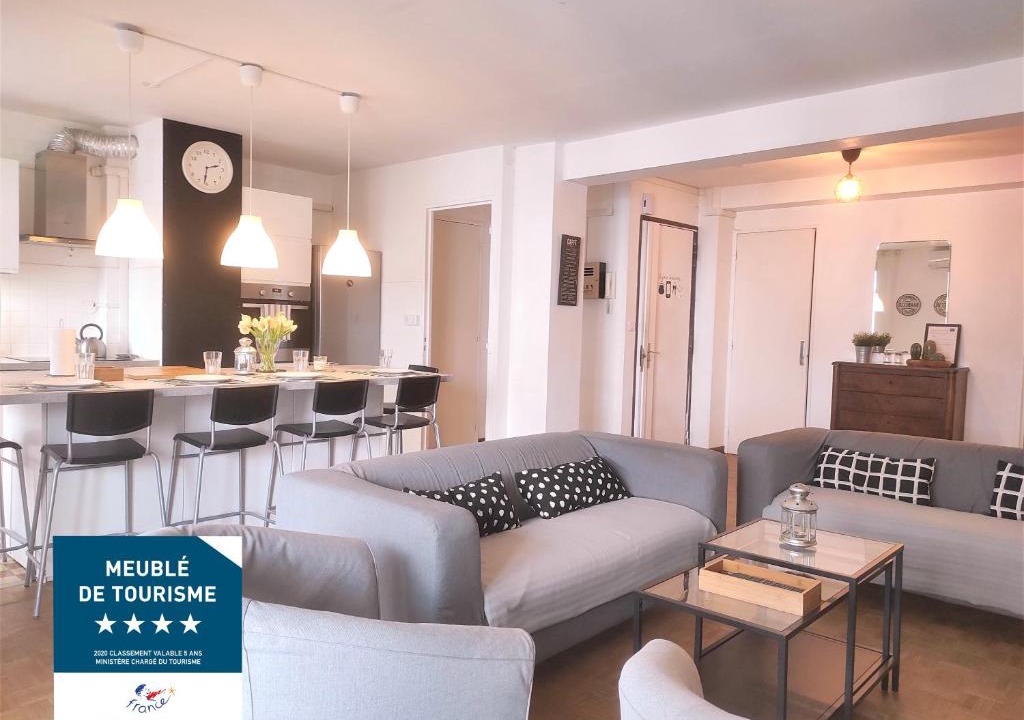 La Villette Apartment | Standing, 3 chambres, clim et garage priv proche Panier et Terrasses Port