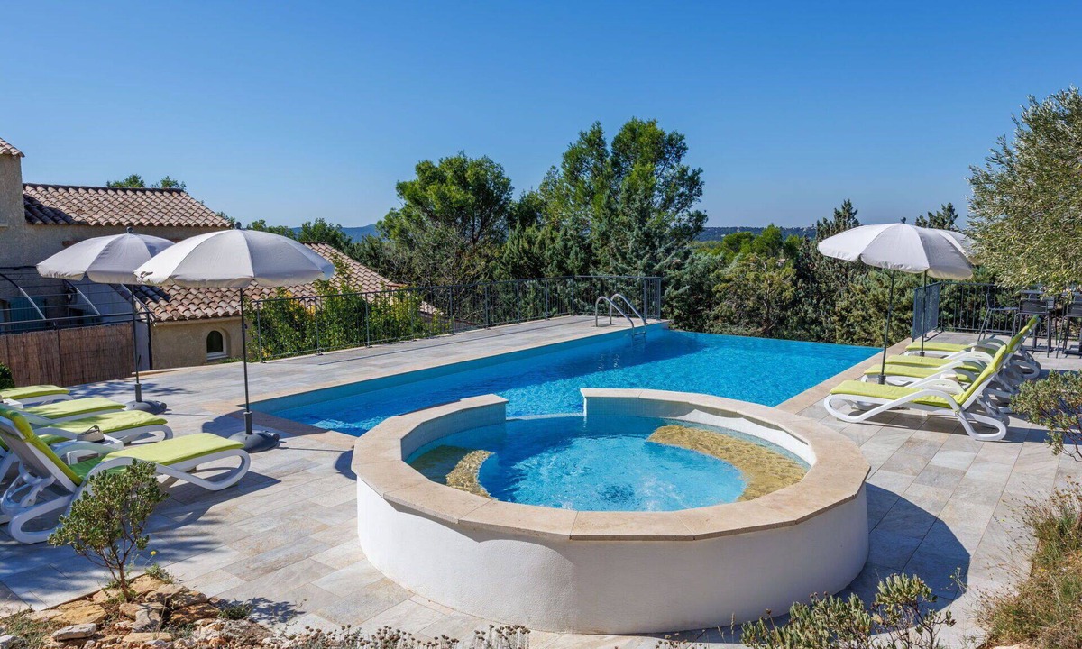 Saint-Hilaire-d'Ozilhan House | Wonderful private villa with WIFI, hot tub, private pool, A/C, TV, patio and panoramic view