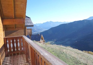 Chalet, view mountain, terrace, fireplace or stove, tv, ski locker, 110m², Pra Loup