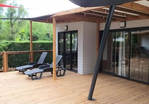 Flower Camping La Rivière * - Chalet Tribu Premium Air Conditioning 70m2 - 4 bedrooms - 4 bathrooms + Terrace 50m2 12 persons