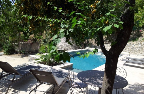 La Roche-sur-le-Buis House | Mazet pool and lime trees Borie to rock the box