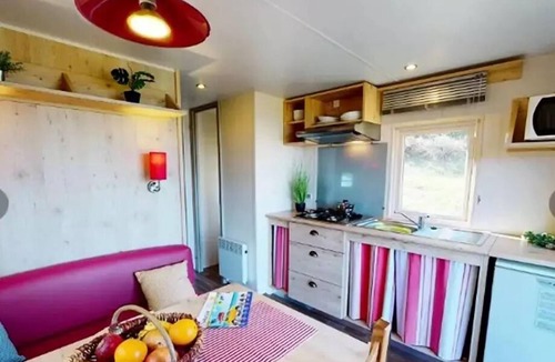 Aiguines Cabin | Roulotte mit Naturblick - 20,40m2 - 2 Schlafzimmer (2 Erwachsene + 2 Kinder -12 Jahre) 4 Personen