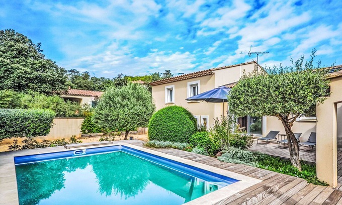 Vers-Pont-du-Gard House | Beautiful private villa for 8 guests with WIFI, private pool, A/C, TV, patio and pets allowed