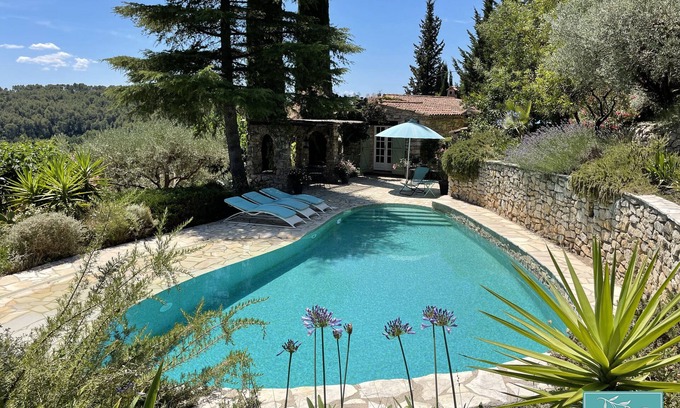 Callas House | Beautiful stone house in olive grove, great pool area and garden, panoramic view